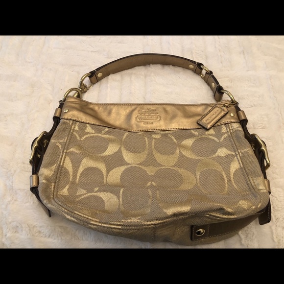 Metallic Gold Coach handbag